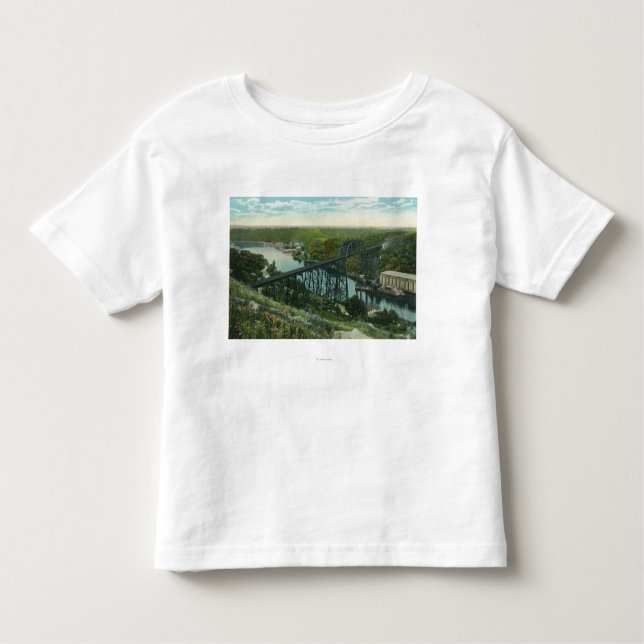 Camiseta Infantil Vista aérea da angra de Rondout e da ponte de (Frente)