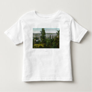 Camiseta Infantil Vista aérea da cidade através das madeiras