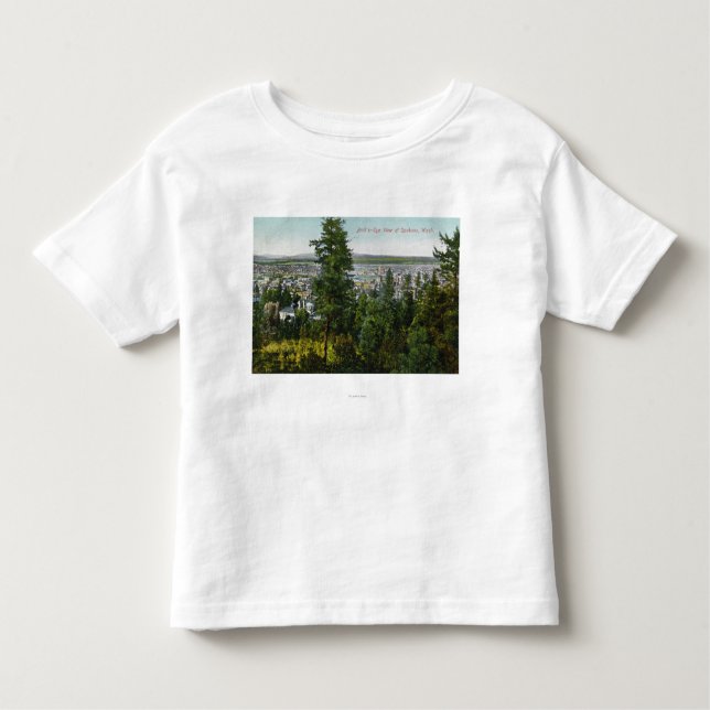 Camiseta Infantil Vista aérea da cidade através das madeiras (Frente)