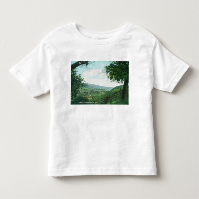 Camiseta Infantil Vista aérea da cidade das colinas (Frente)