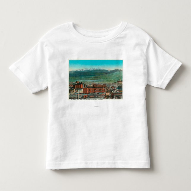 Camiseta Infantil Vista aérea da montanha da cidade e das montanhas (Frente)