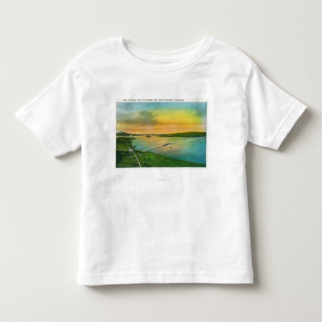 Camiseta Infantil Vista aérea da ponte da baía a Hayward, CA (Frente)
