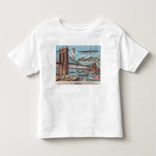 Camiseta Infantil Vista aérea da ponte de Willimantic (Frente)