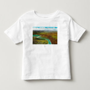 Camiseta Infantil Vista aérea da represa grande de Coulee