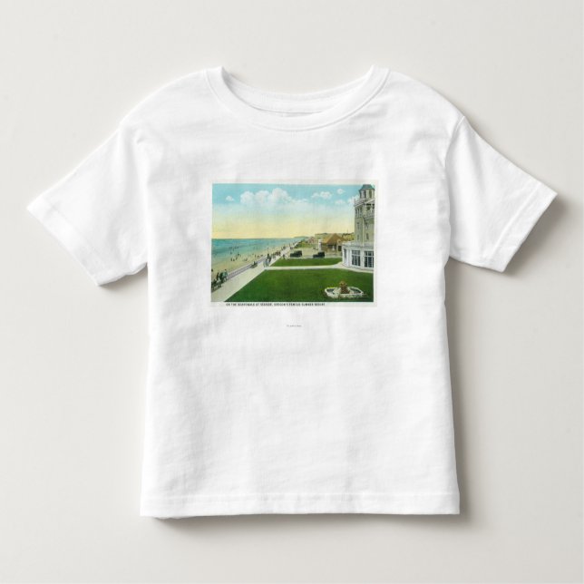 Camiseta Infantil Vista aérea do BoardwalkSeaside, OU (Frente)