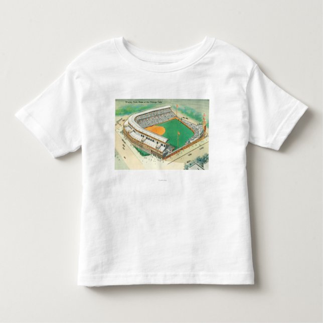 Camiseta Infantil Vista aérea do campo de Wrigley # do 3Chicago, IL (Frente)