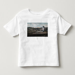 Camiseta Infantil Vista aérea do eixo & da cidade de mineração