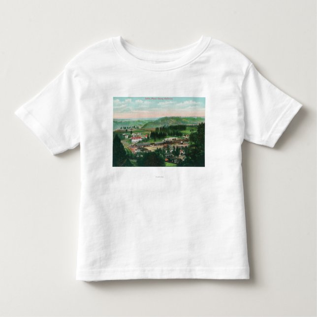 Camiseta Infantil Vista aérea do TownColfax, CA (Frente)