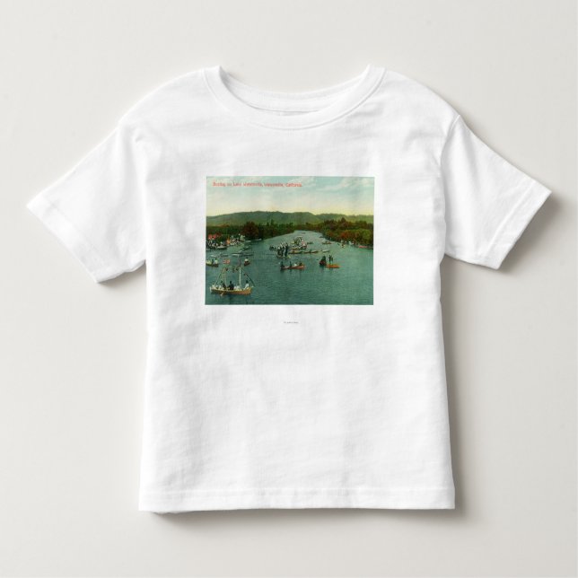Camiseta Infantil Vista aérea dos barcos no lago Watsonville (Frente)
