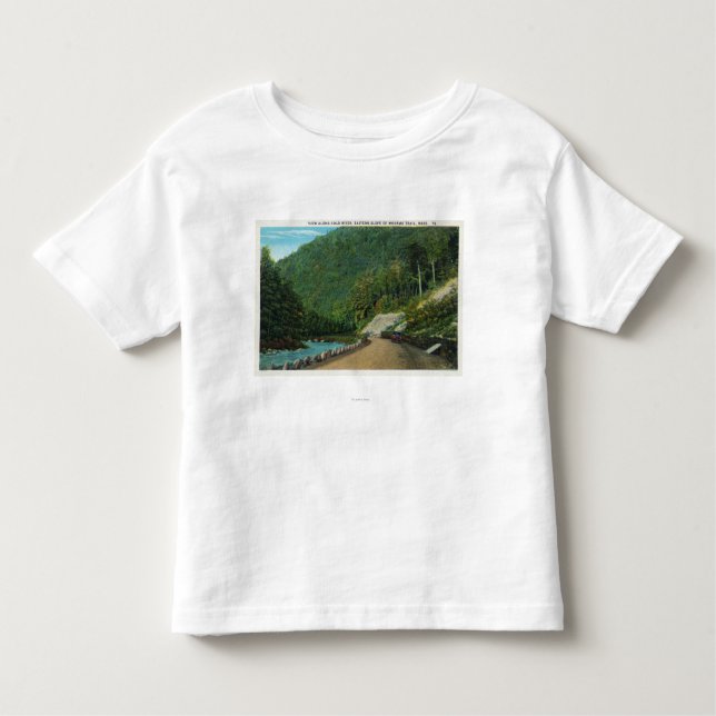 Camiseta Infantil Vista ao longo do rio frio da inclinação oriental (Frente)