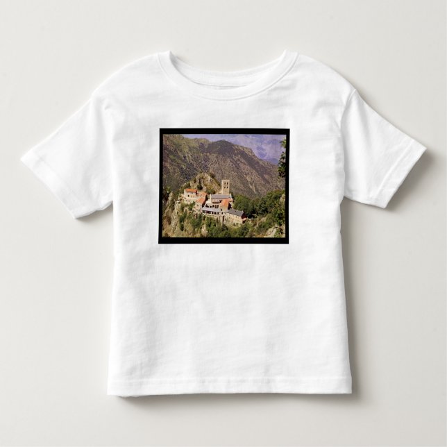 Camiseta Infantil Vista da abadia de St Martin du Canigou (Frente)
