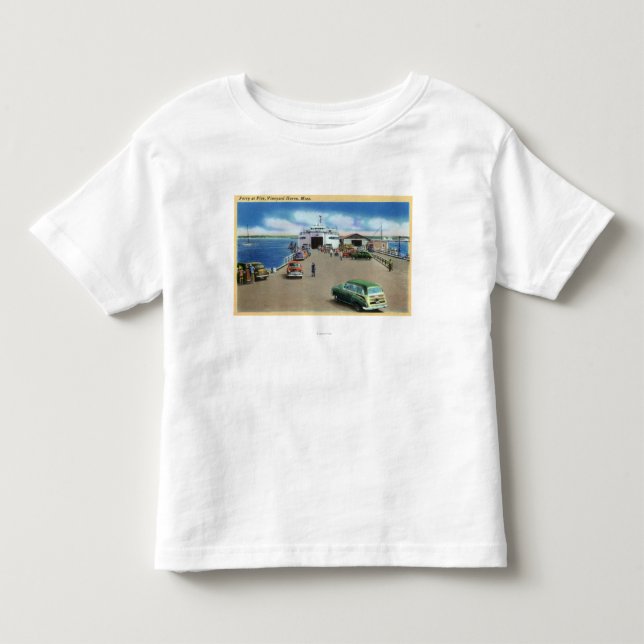 Camiseta Infantil Vista da balsa no cais (Frente)