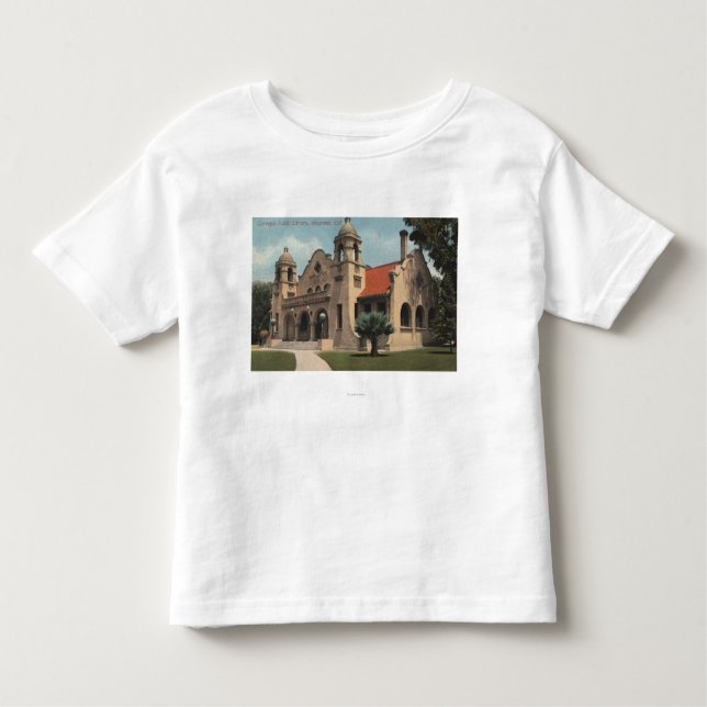 Camiseta Infantil Vista da biblioteca pública de Carnegie (Frente)