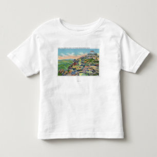 Camiseta Infantil Vista da casa da cimeira, terminal do elevador