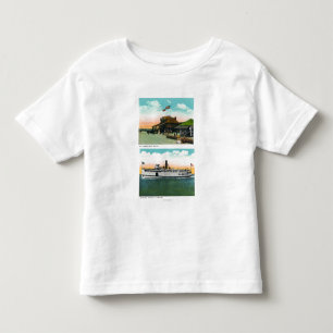 Camiseta Infantil Vista da casa do banho da praia do penhasco