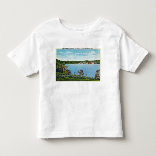 Camiseta Infantil Vista da cidade da estrada ocidental do lago (Frente)