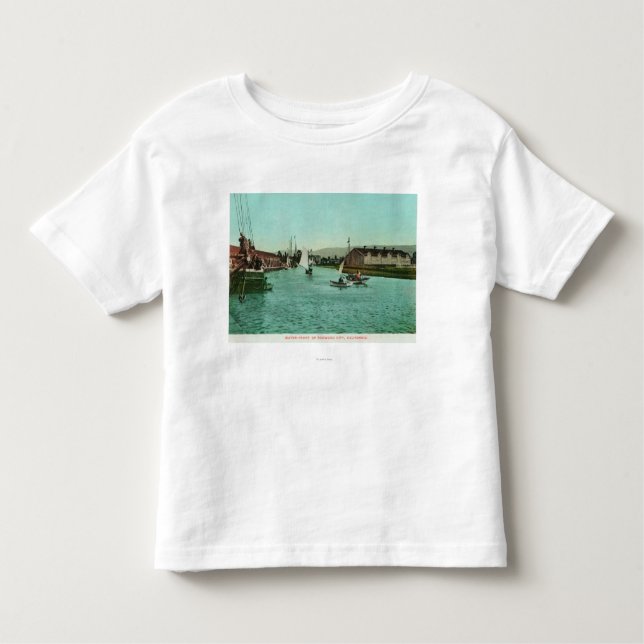 Camiseta Infantil Vista da cidade de FrontRedwood da água, CA (Frente)