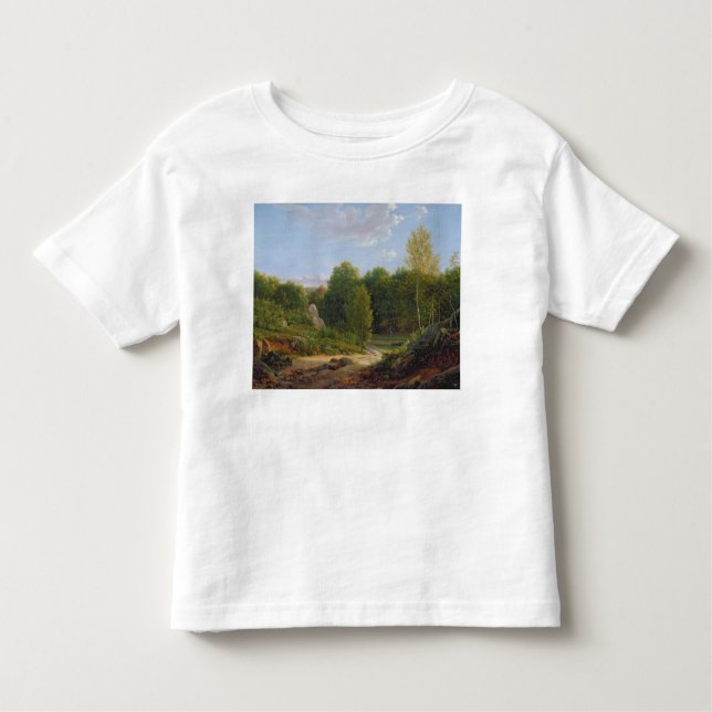 Camiseta Infantil Vista da floresta de Fontainebleau, 1829 (Frente)