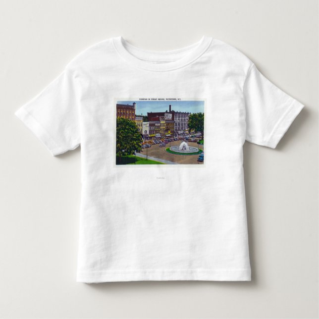 Camiseta Infantil Vista da fonte da praça pública (Frente)