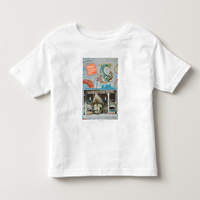 Camiseta Infantil Vista da gruta dos peixes de Bernstein com peixes (Frente)
