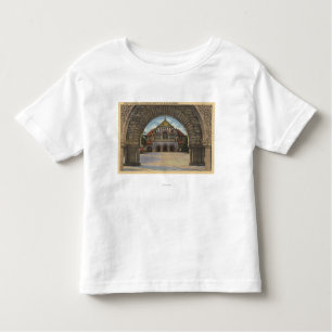Camiseta Infantil Vista da igreja memorável, Stanford U.