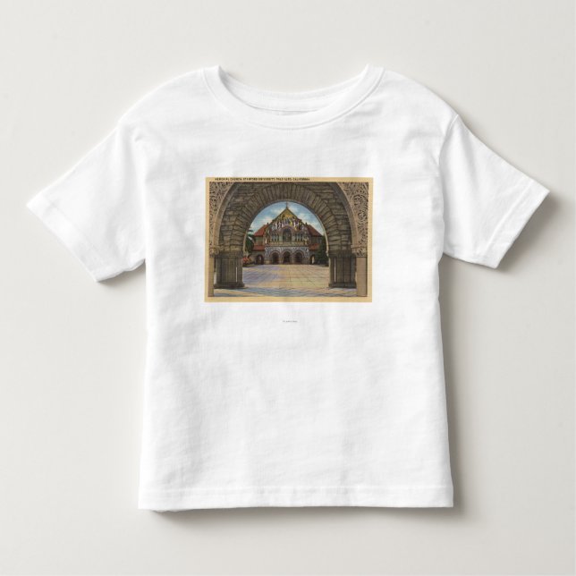 Camiseta Infantil Vista da igreja memorável, Stanford U. (Frente)