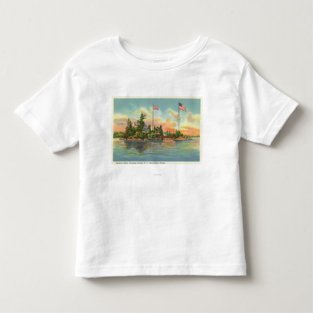 Camiseta Infantil Vista da ilha de Zavikon (Frente)