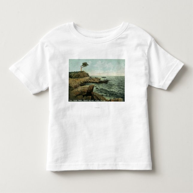 Camiseta Infantil Vista da ilha dos picos e da árvore dos pares (Frente)