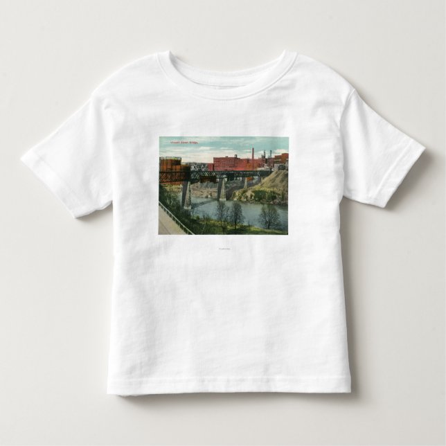 Camiseta Infantil Vista da ponte da rua de Vincent (Frente)