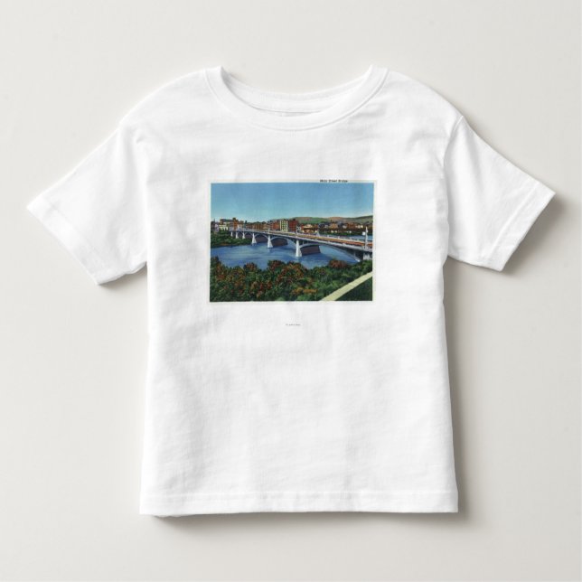 Camiseta Infantil Vista da ponte da rua principal (Frente)