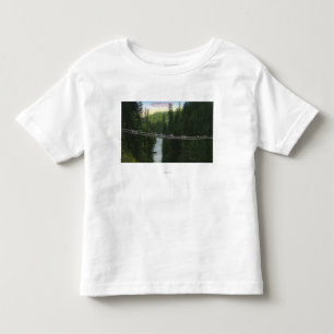 Camiseta Infantil Vista da ponte de suspensão de Capilano