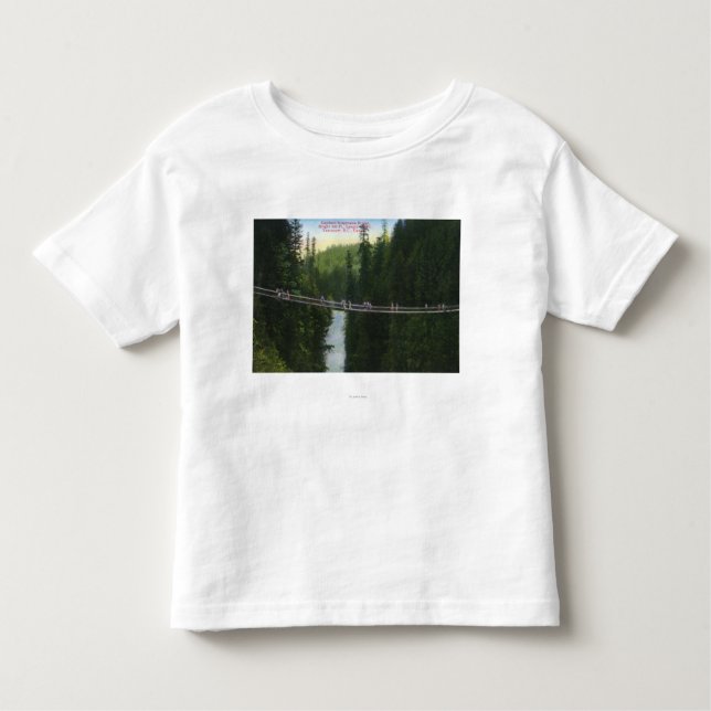 Camiseta Infantil Vista da ponte de suspensão de Capilano (Frente)
