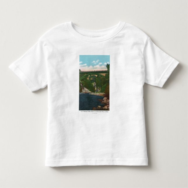 Camiseta Infantil Vista da ponte dos E.U. Hwy, rota 9 (Frente)