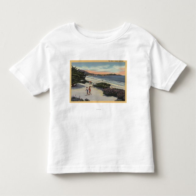Camiseta Infantil Vista da praia, passeio dos Sunbathers (Frente)