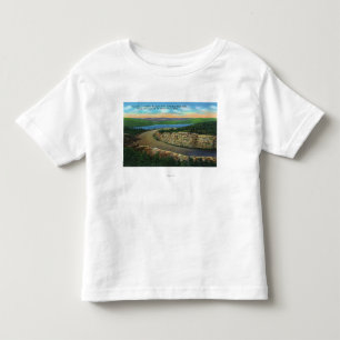 Camiseta Infantil Vista da rocha cortada no cadillac Mt que vê Eagl