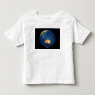 Camiseta Infantil Vista da terra completa que mostra Indonésia,