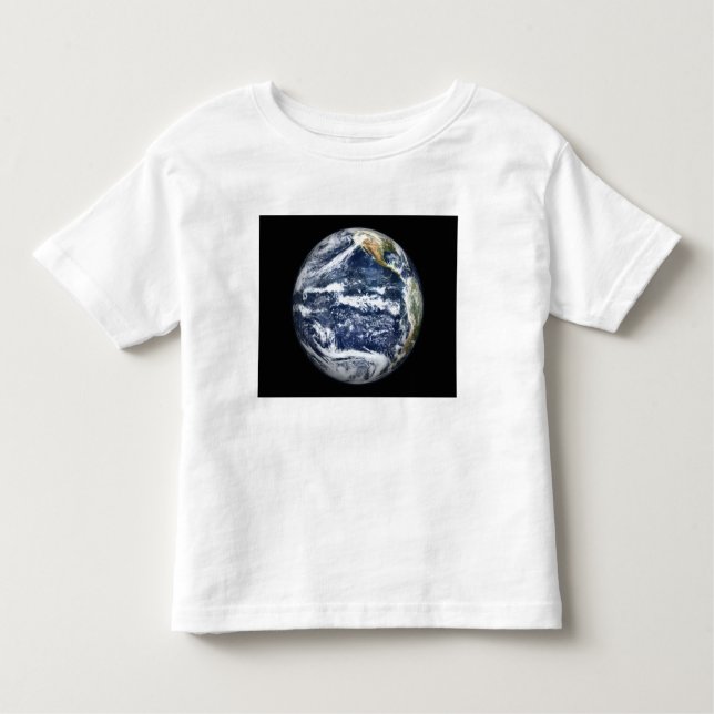 Camiseta Infantil Vista da Terra do Cheio centrada sobre o Pacífico  (Frente)