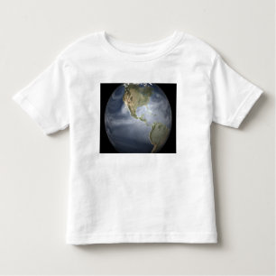 Camiseta Infantil Vista da Terra do cheio mostrando vapor de água