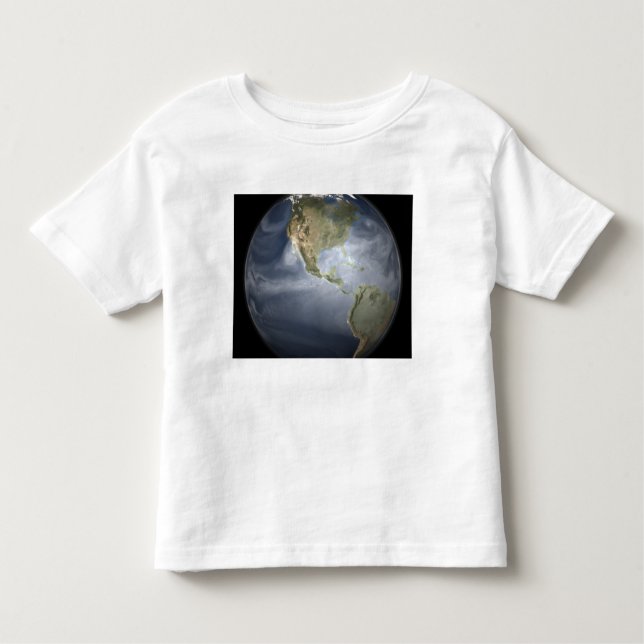 Camiseta Infantil Vista da Terra do cheio mostrando vapor de água (Frente)