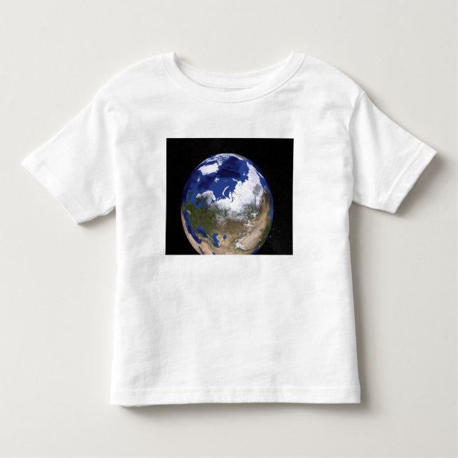 Camiseta Infantil Vista da Terra mostrando a região do Ártico (Frente)