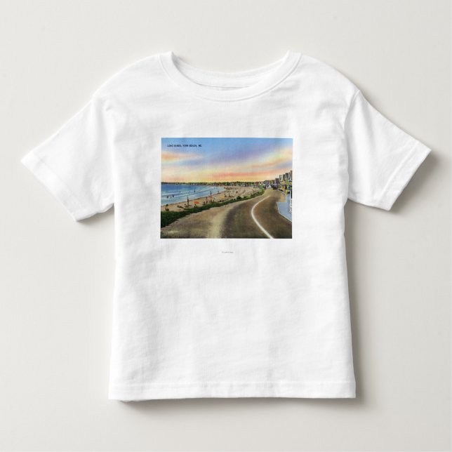 Camiseta Infantil Vista das areias longas na praia de York (Frente)