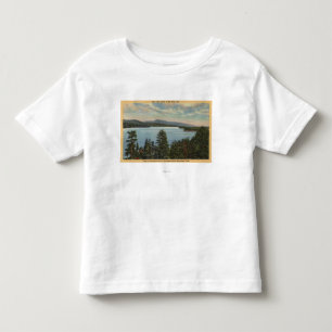 Camiseta Infantil Vista das costas folheadas do pinho do lago