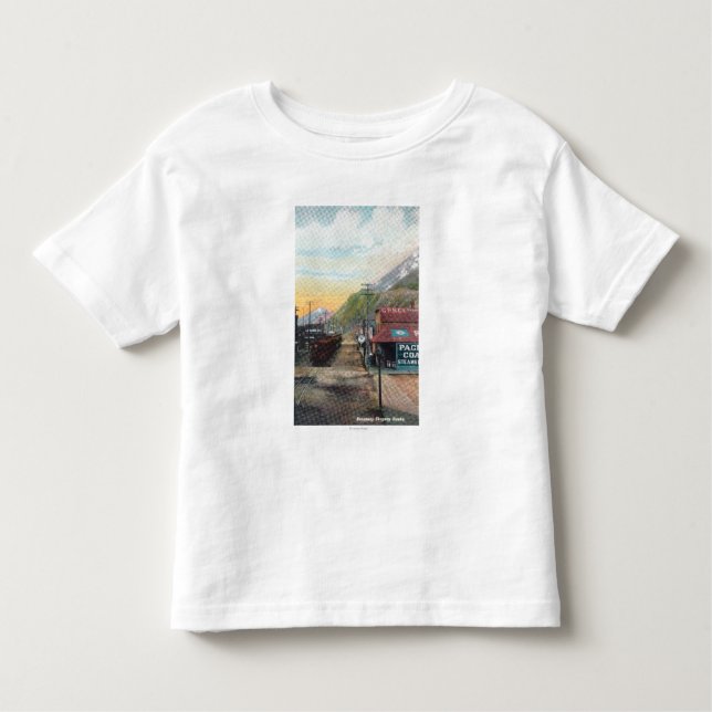 Camiseta Infantil Vista de Broadway & de estrada de ferro (Frente)
