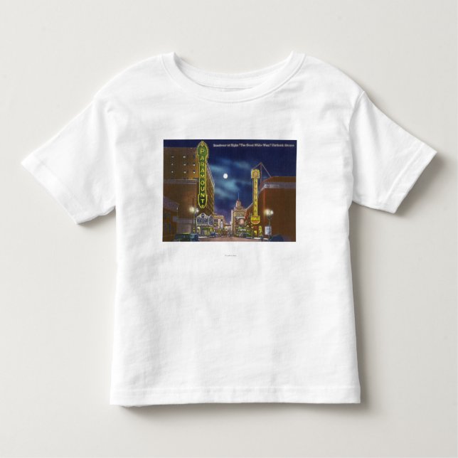 Camiseta Infantil Vista de Broadway na noite (Frente)