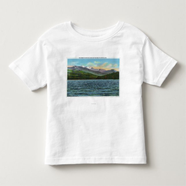 Camiseta Infantil Vista de Mts nevado da estrada do lago Tupper (Frente)