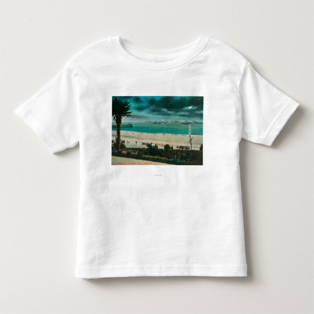 Camiseta Infantil Vista de navios de guerra dos E.U. no OceanSanta (Frente)