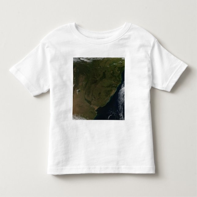 Camiseta Infantil Vista de satélite da América do Sul (Frente)