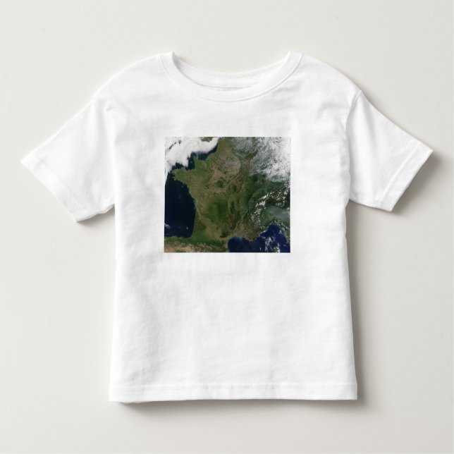 Camiseta Infantil Vista de satélite da França (Frente)