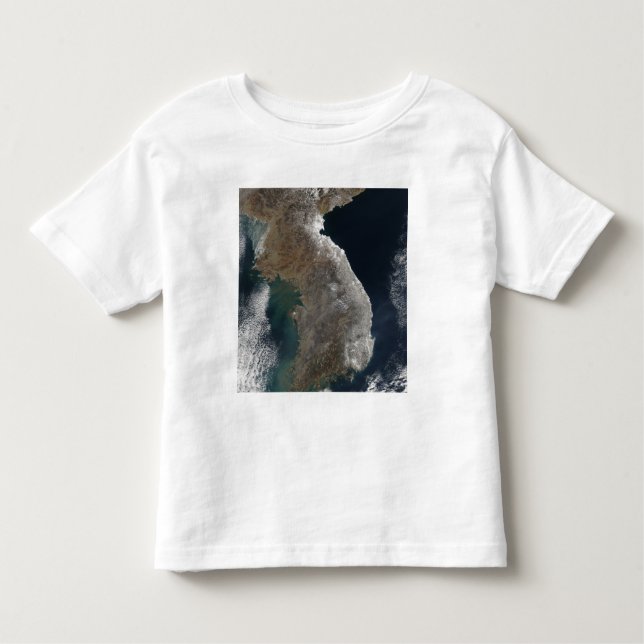 Camiseta Infantil Vista de satélite da queda de neve (Frente)