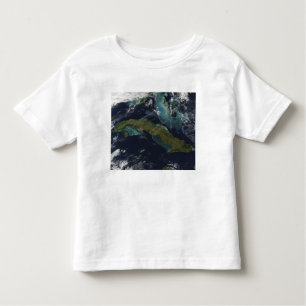 Camiseta Infantil Vista de satélite de Cuba